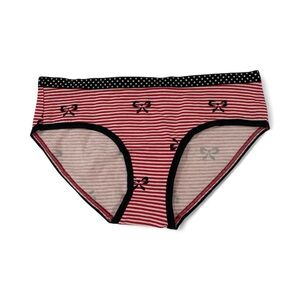 (XS) Victoria's Secret Red and Black Striped Panties